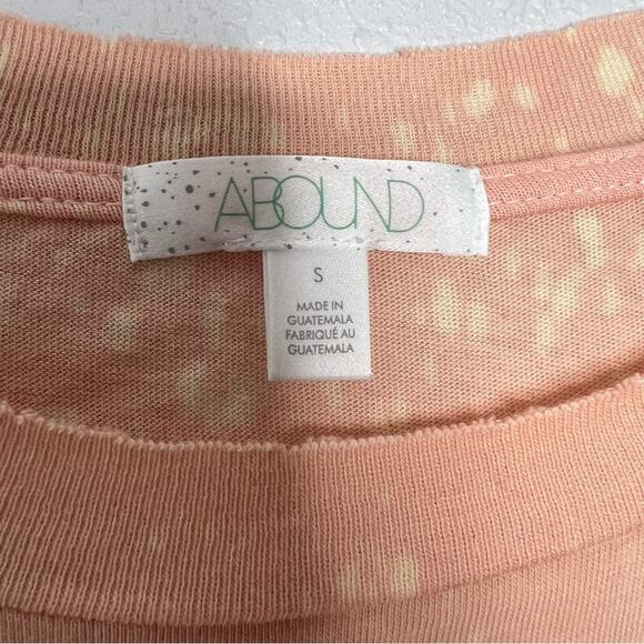 New Abound Peach Pink Dot Oversized Cropped Short SleeveTee Shirt Women's size S - Picture 3 of 5
